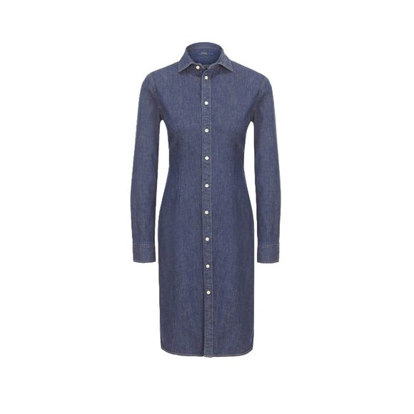 Polo Ralph Lauren Dresses & Skirts - NWT Polo Ralph Lauren Stretch Denim Shirt Dress in Medium Indigo Blue 6